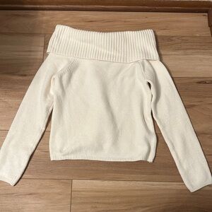 Old Navy Off-Shoulder Sweater in White/Cream